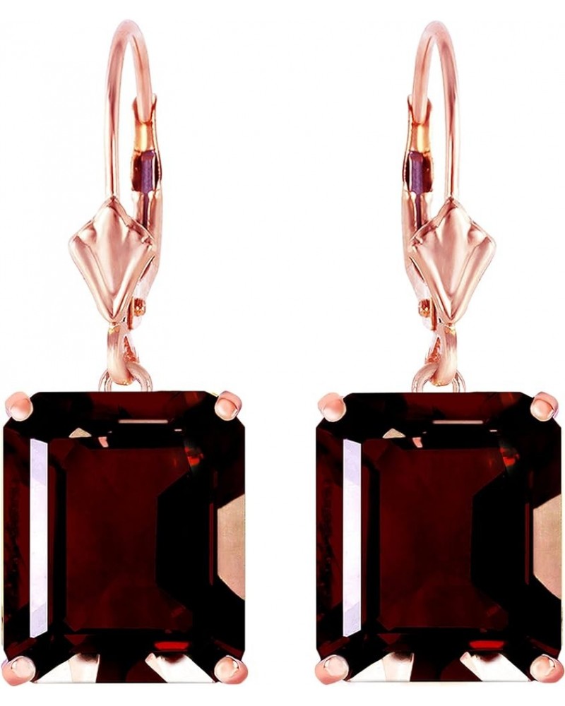 14k Solid Gold Leverback Earrings with Garnets Rose Gold $177.84 Earrings