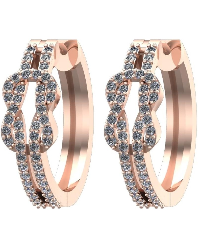 1-6 Carat Love Knot Diamond Hoop Earrings Value Collection Rose Gold 2.5 carats $699.30 Earrings