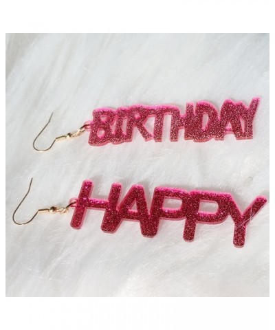 Colorful Happy Birthday Earrings Letter Acrylic Dangle Earrings Sparkle Birthday Celebration Jewelry Gifts for Women and Girl...