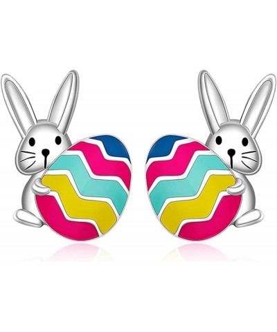 Easter Earrings for Women Colorful Easter Egg Stud Earrings Cute Bunny Rabbit Earrings for Women Girls Easter Jewelry Gifts C...