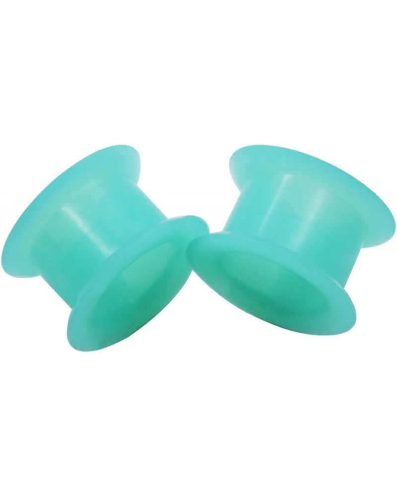 2 PC Colorful Hard Silicone Flexible Ear Skin Tunnels Plugs Hollow Ear Gauges 2G-25mm hard-turquoise green 12mm(1/2") $8.39 B...