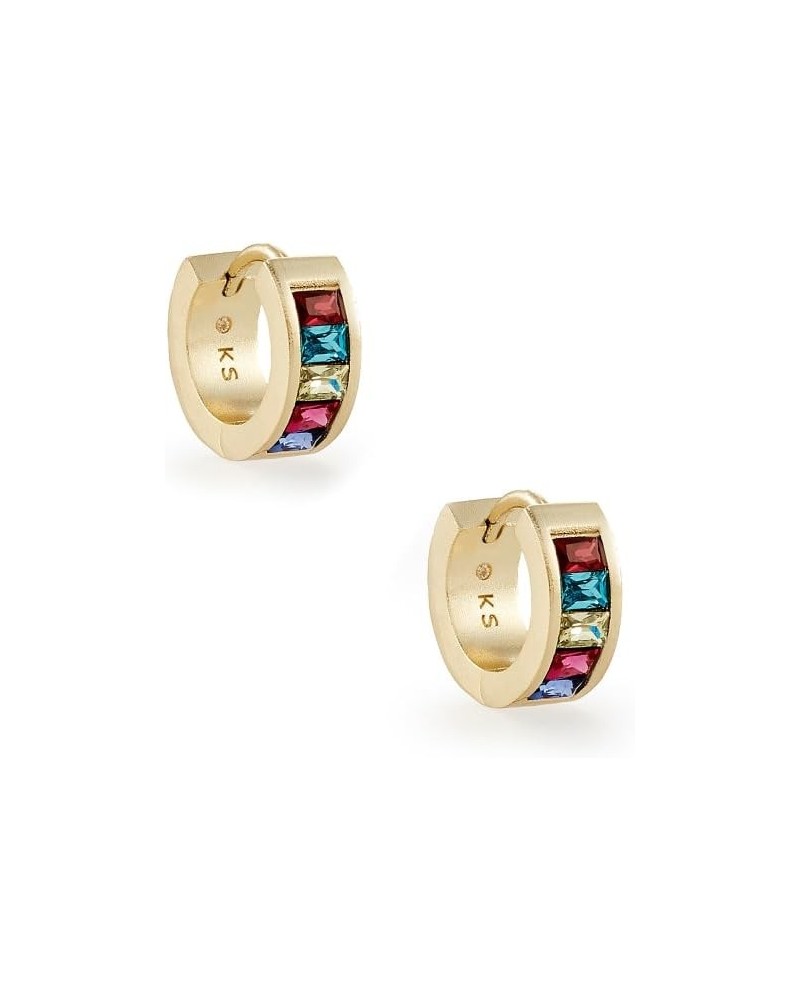 Jack Huggie Earrings GOLD - MULTI-COLOR NANO CRYSTAL $16.37 Earrings