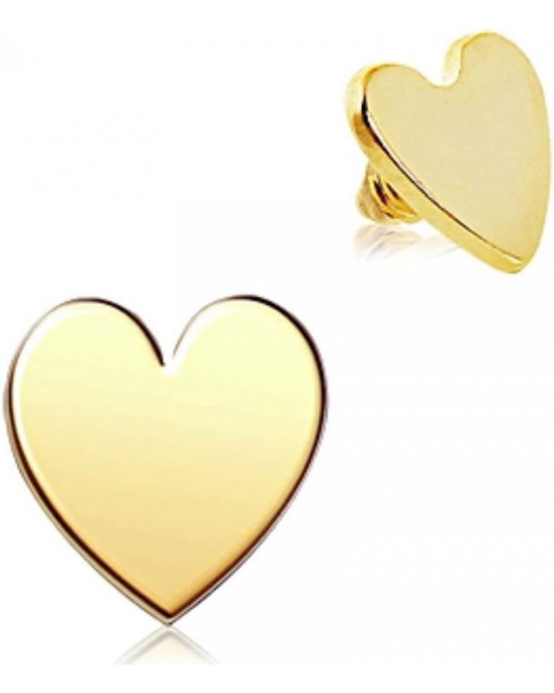 (With Anchor) Gold Plated Heart Dermal Top Surgical Steel (316L) 1 Piece 14g (1.6mm), 3mm top (D14G) $9.59 Body Jewelry