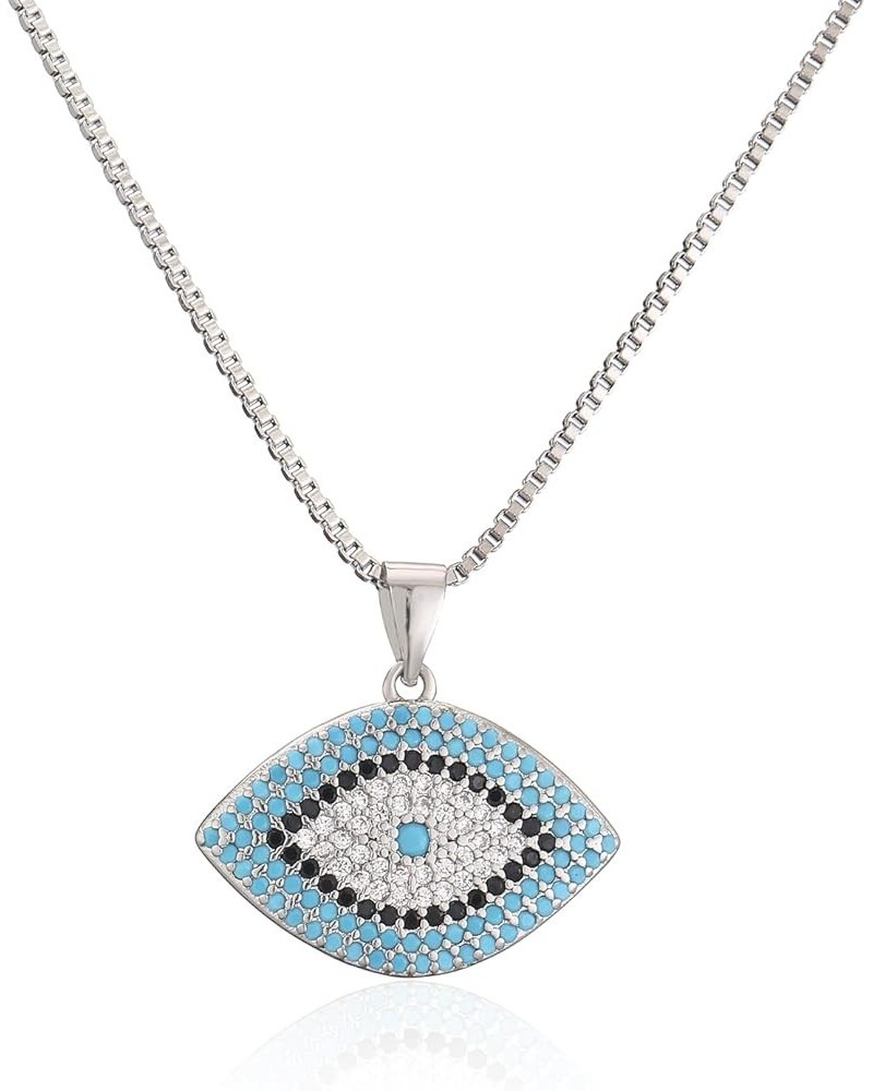 18K Gold Plated Evil Eye Necklace For Women Men Lucky CZ Zircon Party Jewelry Gift Silver $6.59 Necklaces