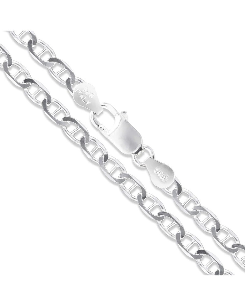 CHOOSE YOUR WIDTH Sterling Silver Flat Mariner Chain Solid 925 Italy Link Women's Men's Necklace Wide 10.0mm Length 30 Inches...