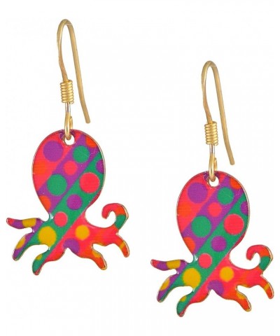 Whimsical Charm Dangle Earrings - Blue Butterfly Pink Octopus $7.27 Earrings