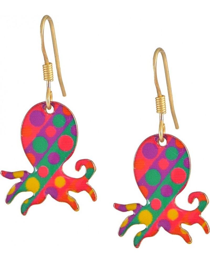 Whimsical Charm Dangle Earrings - Blue Butterfly Pink Octopus $7.27 Earrings