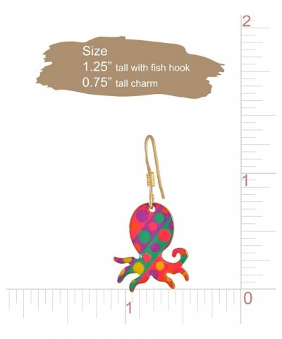 Whimsical Charm Dangle Earrings - Blue Butterfly Pink Octopus $7.27 Earrings