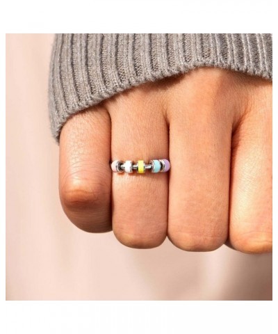 Anxiety Rings for Women Men Anti Anxiety Rings Enamel Beads Spinner Ring Meditation Fidget Ring Anxiety Relief and Stress Uni...