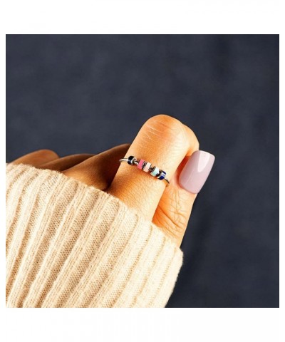 Anxiety Rings for Women Men Anti Anxiety Rings Enamel Beads Spinner Ring Meditation Fidget Ring Anxiety Relief and Stress Uni...