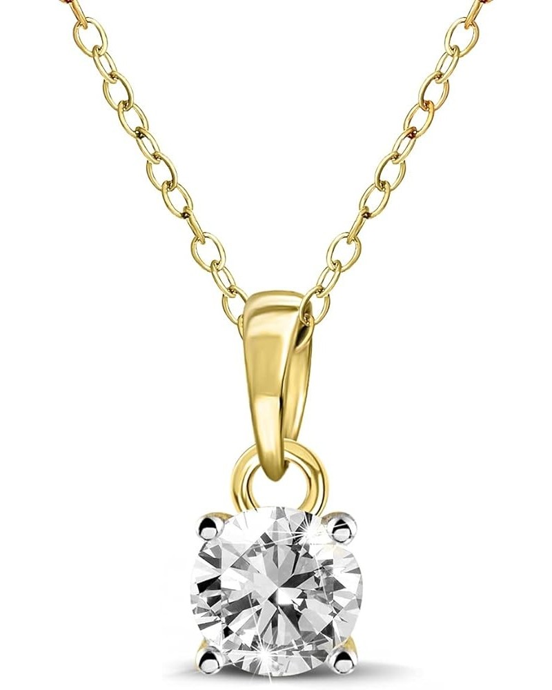 1/3 Carat -1 1/2 Carat | 14K Yellow Gold | IGI Certified Lab Created Diamond Solitaire Pendant Necklace Yellow Gold 5.0 carat...