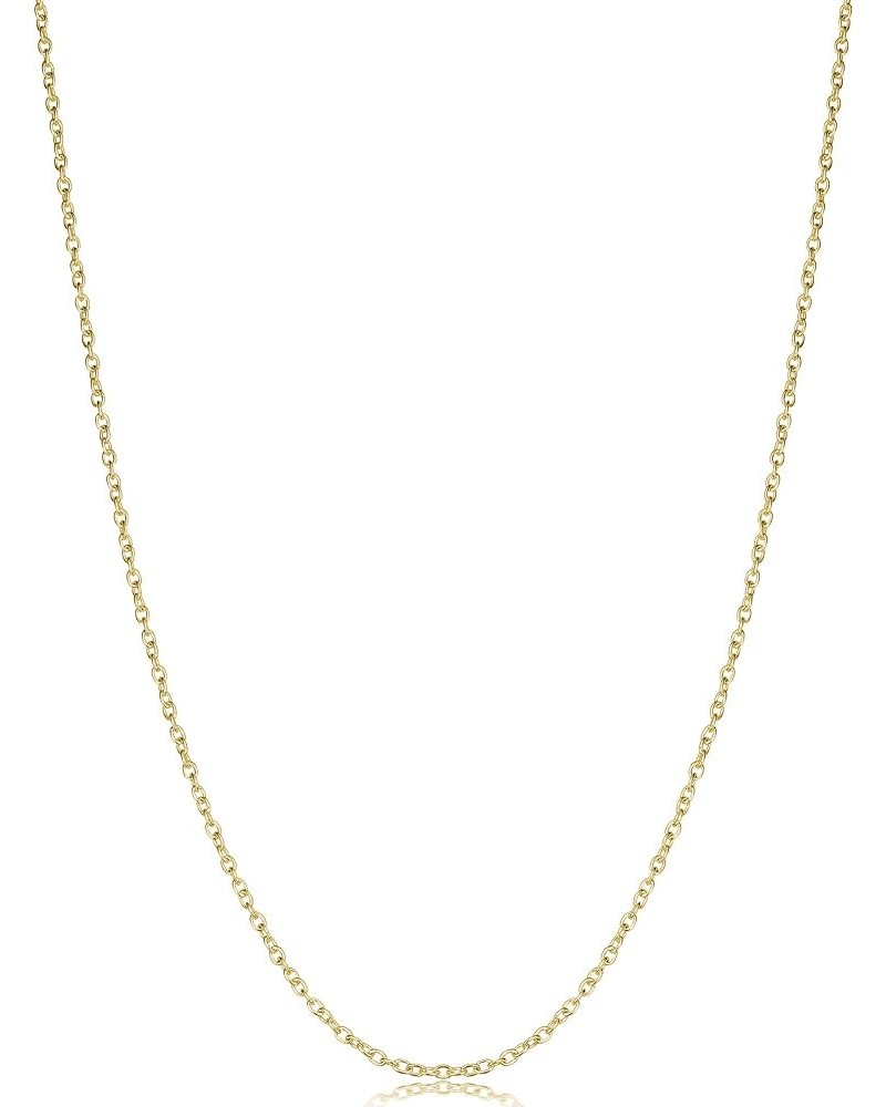 Sterling Silver or Yellow Gold Over Sterling Silver Cable Chain Necklace for Women (1.2 mm, 1.6 mm or 2.1 mm) 16 inch 1.2 mm ...