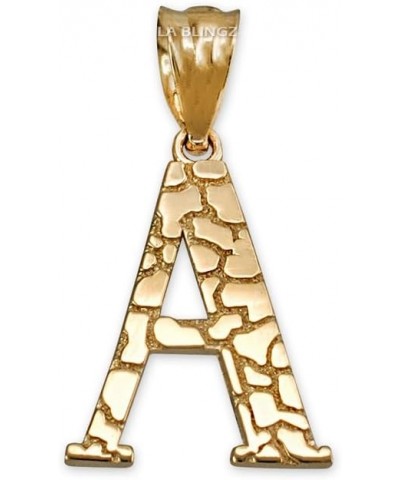 14K Yellow Gold Nugget Initial Letter Alphabet Charm Pendant Letter A $36.95 Pendants