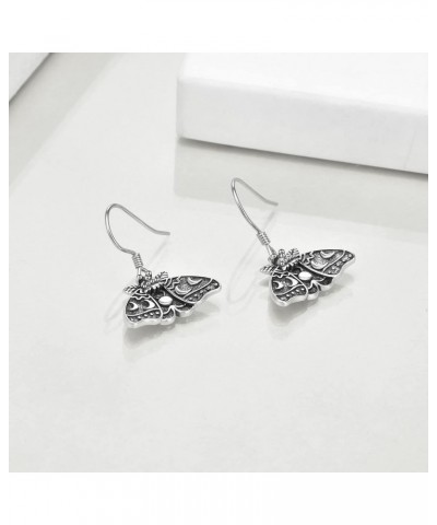 Luna Moth Dangle Earrings for Women Sterling Silver Wiccan Goth Death Moth Earrings Witchy Jewelry Gifts for Women Girls $17....