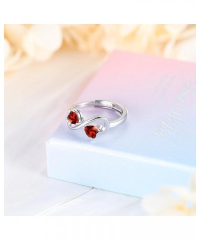 Birthstone Ring for Women, Infinity Love Heart Ring for Her, Sterling S925 Silver Cubic Zirconia, Birthday Jewelry Friendship...