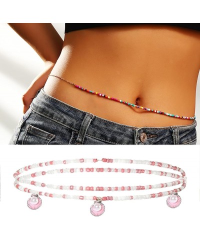 Waist Chain Waist Beads Body Chain Colored Beads Double Layer Sexy Handmade Pendant Decorate Delicate Bohemian Mixed Colors B...