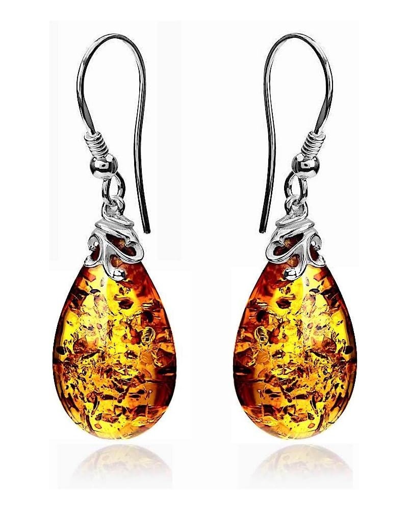 Ian and Valeri Co Amber Sterling Silver Drop Large Earrings $30.00 Earrings