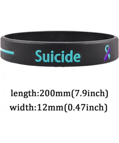 Suicide Pprevention Awareness Wristbands for Men Women,Teal and Purple Suicide Prevention Bracelets I Wear Purple Rubber Wris...