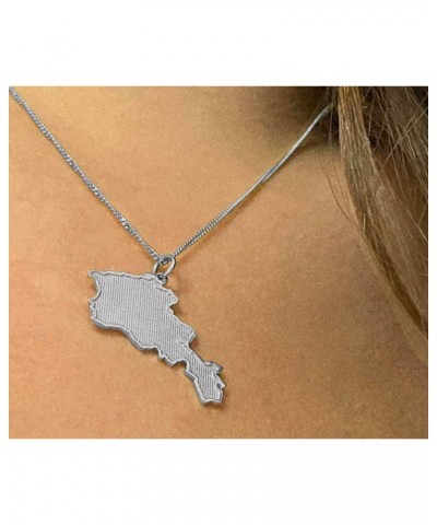 Solid Sterling Silver Armenia Map Pendant $14.70 Pendants