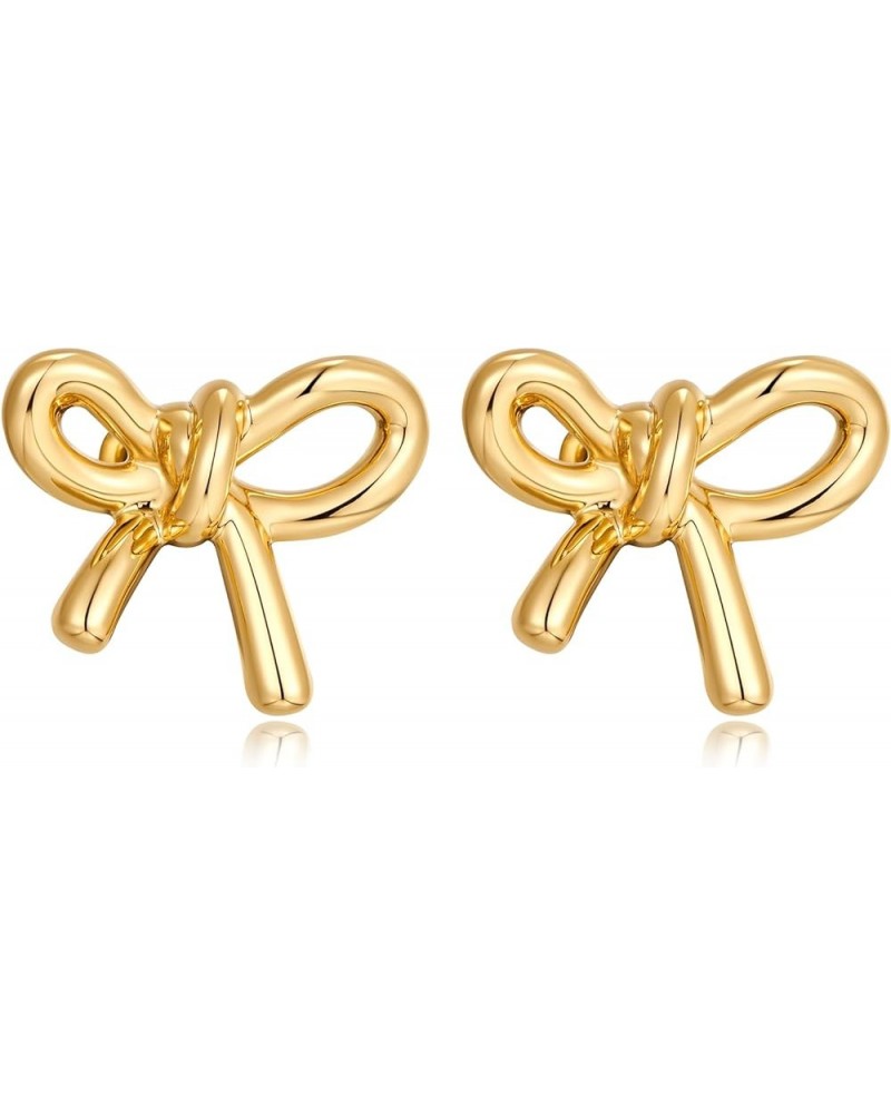 Gold Bow Butterfly Stud Earrings Fashion Jewelry for Women Bow A-Gold $8.39 Earrings