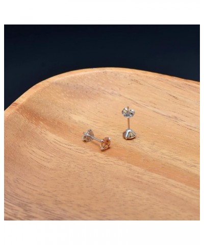 3mm 4mm 5mm Cubic Zirconia Sterling Silver Studs Earrings Set for Women Citrine Yellow $11.33 Earrings