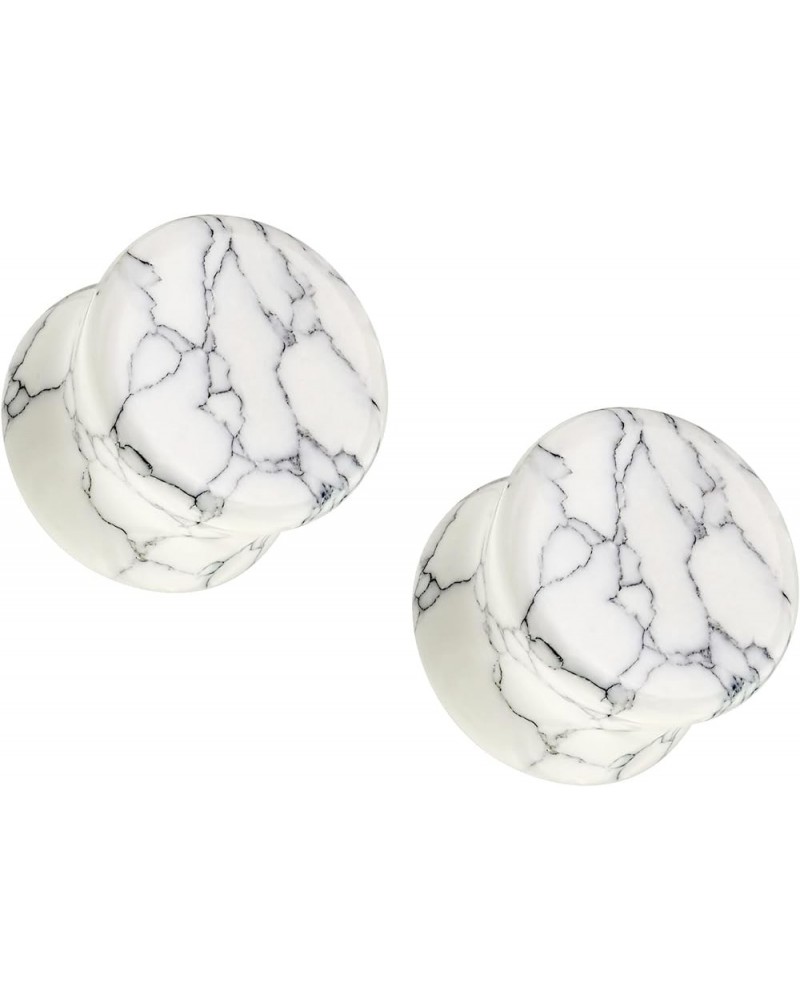 White Turquoise Stone Double Flared Plug Gauges, Sold as a Pair 10mm (00GA) $9.84 Body Jewelry