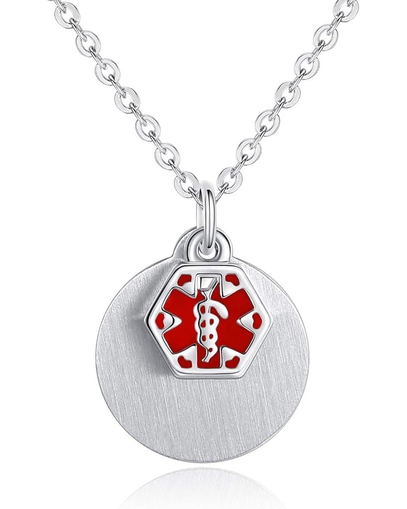 Lovely Medical Alert Charm Necklace for Women with Free Engraving Free Chain 21 allergic to penicillin $10.40 Necklaces