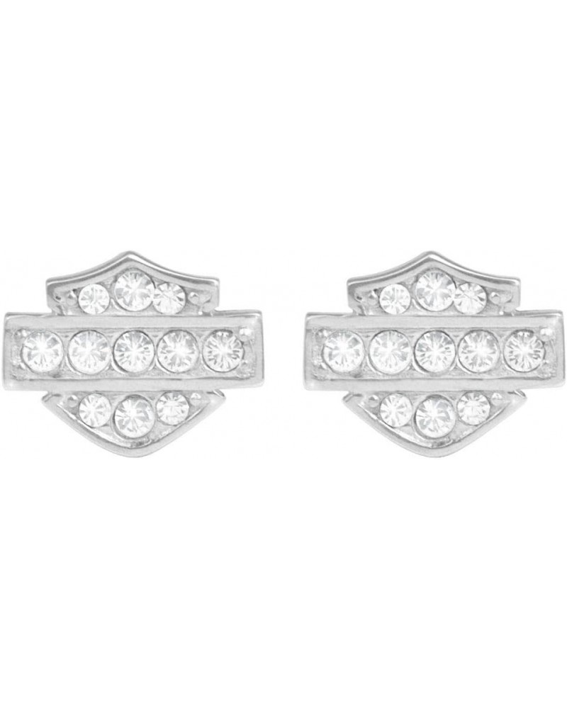 Harley-Davidson Women's Petite White Bling Bar & Shield Post Earrings HDE0282 $32.09 Earrings