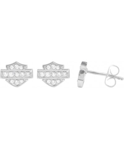 Harley-Davidson Women's Petite White Bling Bar & Shield Post Earrings HDE0282 $32.09 Earrings