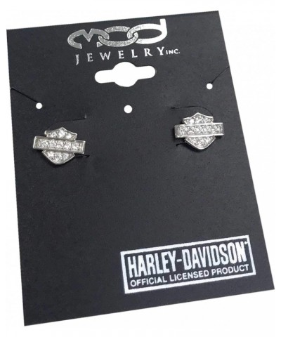 Harley-Davidson Women's Petite White Bling Bar & Shield Post Earrings HDE0282 $32.09 Earrings