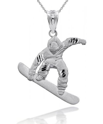 Snowboarding Winter Sports 3D Charm Pendant 925 Sterling Silver Pendant + 20" Chain $23.99 Pendants