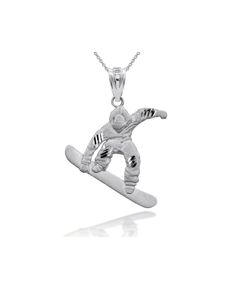 Snowboarding Winter Sports 3D Charm Pendant 925 Sterling Silver Pendant + 20" Chain $23.99 Pendants