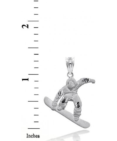 Snowboarding Winter Sports 3D Charm Pendant 925 Sterling Silver Pendant + 20" Chain $23.99 Pendants