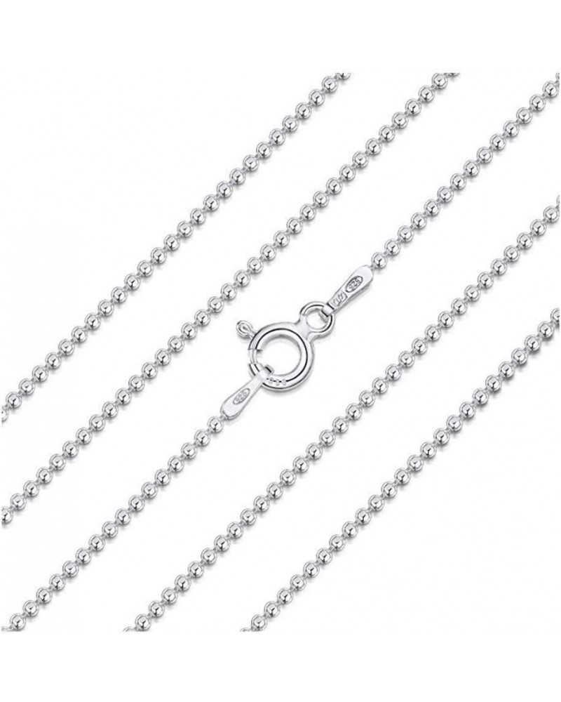 Authentic Sterling Silver Cute Dainty 1mm 2mm 3mm 4mm Beaded Ball Chain Necklace Tarnish Resistant Hypoallergenic Nickel Free...