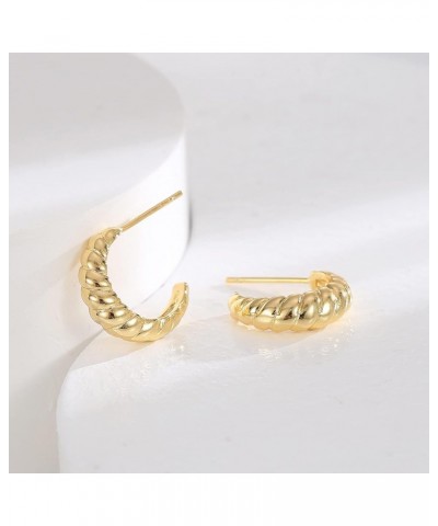 Earrings for Women Gold Hoop Earrings 18K Gold Plated Hypoallergenic Lightweight Chunky Thick Open Hoops Gold Earrings for Wo...