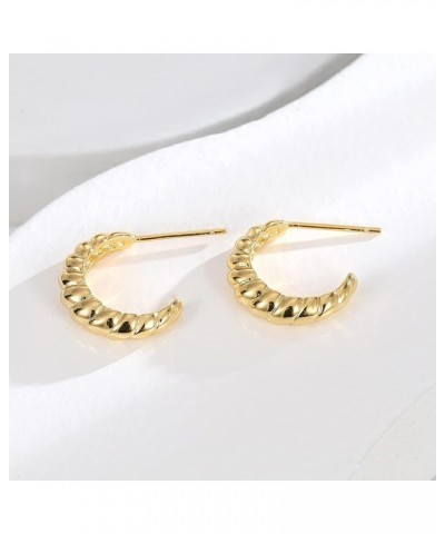 Earrings for Women Gold Hoop Earrings 18K Gold Plated Hypoallergenic Lightweight Chunky Thick Open Hoops Gold Earrings for Wo...