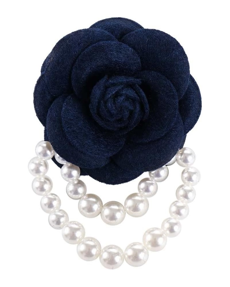 Camellia Flower Brooch Pins, Pearl Tassel Corsage Fashion Jewelry Brooches for Women, Handmade Brooch Pearl Shirt Collar Acce...