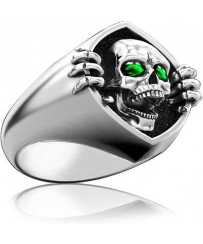 Unisex S925 Sterling Silver Retro Skull Ring Jewelry Gift for Women Men Ring_B $9.53 Rings