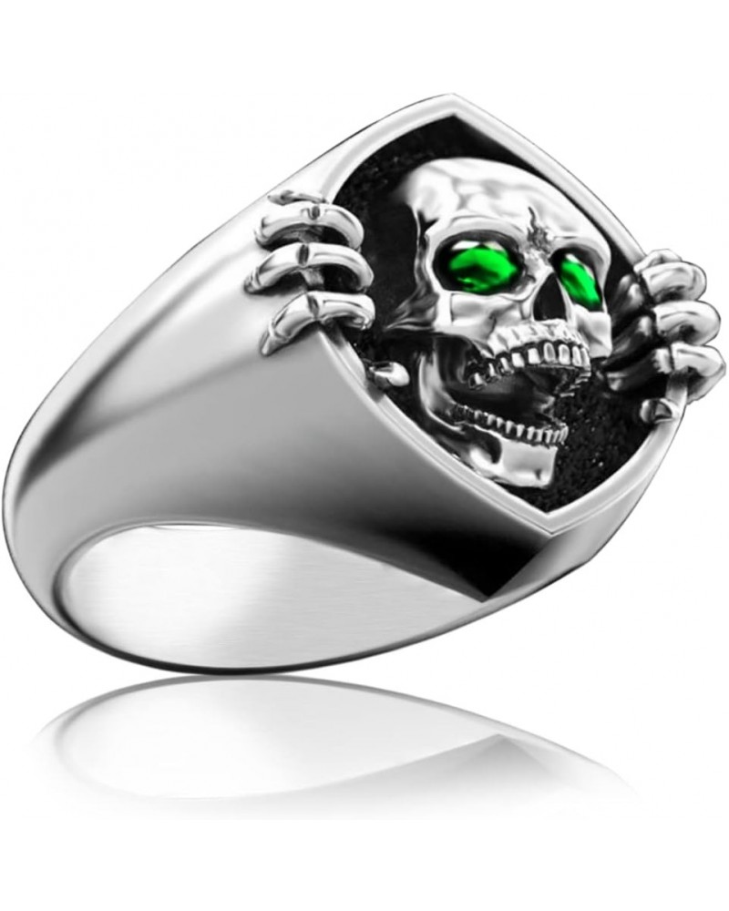 Unisex S925 Sterling Silver Retro Skull Ring Jewelry Gift for Women Men Ring_B $9.53 Rings