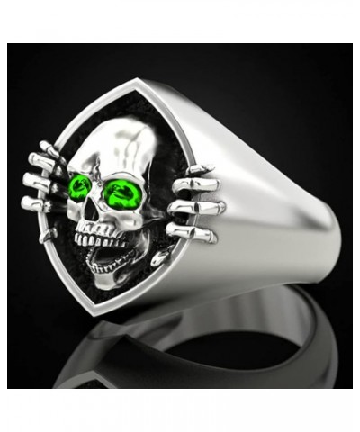 Unisex S925 Sterling Silver Retro Skull Ring Jewelry Gift for Women Men Ring_B $9.53 Rings