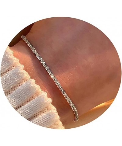 Dainty Gold Bracelets for Women Cute Tiny Sideways Cross Bracelets Layered Pearls Herringbone Chain Toggle Clasp Bracelet Min...