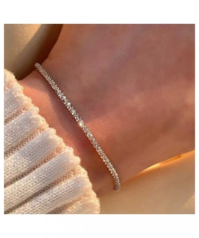 Dainty Gold Bracelets for Women Cute Tiny Sideways Cross Bracelets Layered Pearls Herringbone Chain Toggle Clasp Bracelet Min...