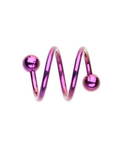 Color PVD Double Twist Spiral Ring 316L Surgical Steel 16g 10mm Purple $9.17 Body Jewelry