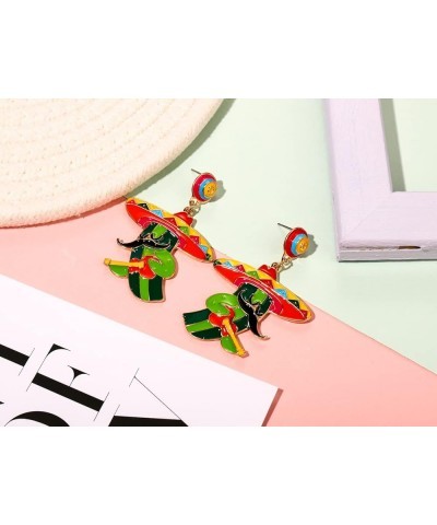 Mexican Fiesta Earrings Cinco De Mayo Earrings for Women Girls Beaded Piñata Sombrero Chili Avocado Dangle Earrings Mexican I...