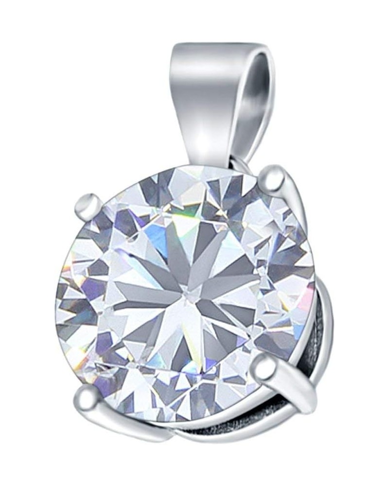 Round Simulated Cubic Zirconia Charm Pendant 925 Sterling Silver (8mm) Simulated Cubic Zirconia $9.68 Pendants