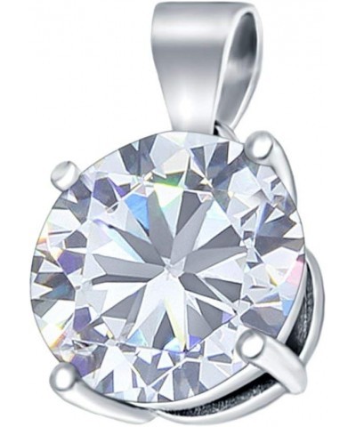 Round Simulated Cubic Zirconia Charm Pendant 925 Sterling Silver (8mm) Simulated Cubic Zirconia $9.68 Pendants