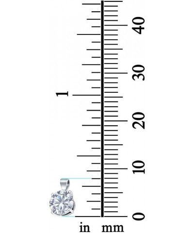 Round Simulated Cubic Zirconia Charm Pendant 925 Sterling Silver (8mm) Simulated Cubic Zirconia $9.68 Pendants