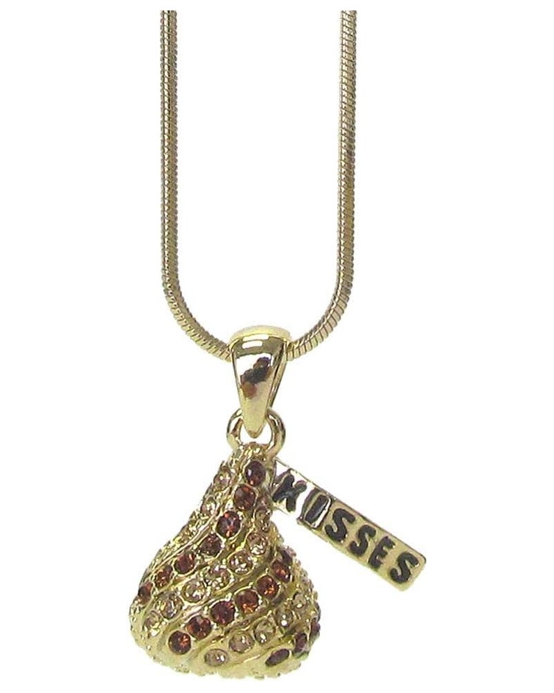 Fashion Jewelry ~ Kisses Pendant Necklace for Women Casual Brown $11.41 Necklaces