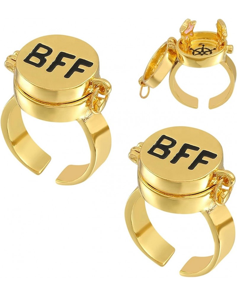 BFF Ring For Teen Cute Anime Aesthetic Couple Opening Ring For Women Girls Jewelry Close Friend Gift $11.39 Rings