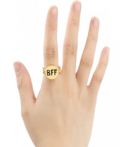 BFF Ring For Teen Cute Anime Aesthetic Couple Opening Ring For Women Girls Jewelry Close Friend Gift $11.39 Rings